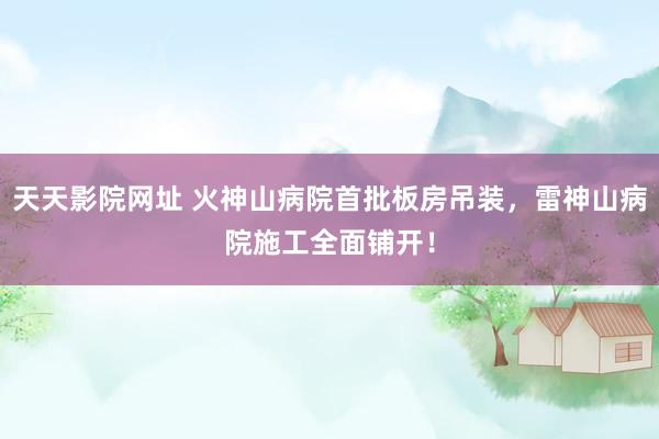 天天影院网址 火神山病院首批板房吊装,雷神山病院施工全面铺开!
