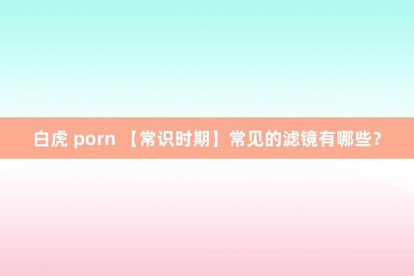 白虎 porn 【常识时期】常见的滤镜有哪些?