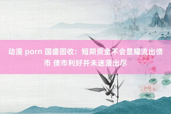 动漫 porn 国盛固收:短期资金不会显耀流出债市 债市利好并未迷漫出尽