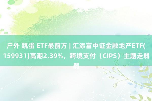 户外 跳蛋 ETF最前方 | 汇添富中证金融地产ETF(159931)高潮2.39%,跨境支付(CIPS)主题走弱