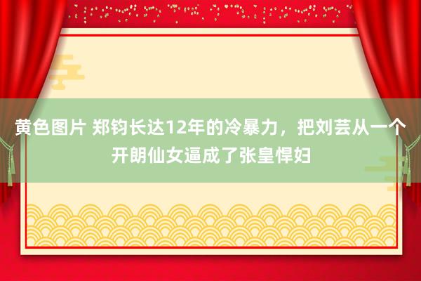 黄色图片 郑钧长达12年的冷暴力，把刘芸从一个开朗仙女逼成了张皇悍妇