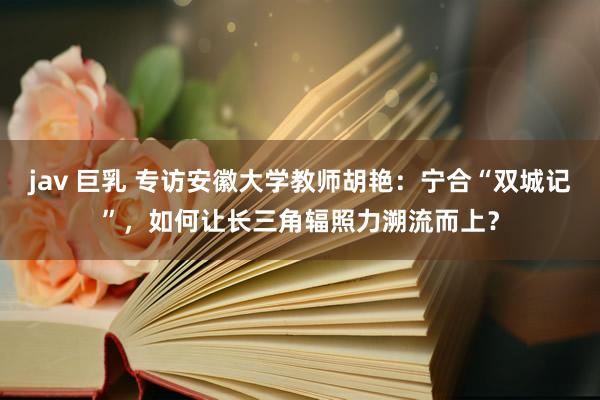 jav 巨乳 专访安徽大学教师胡艳：宁合“双城记”，如何让长三角辐照力溯流而上？