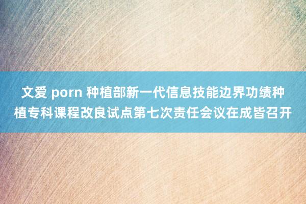 文爱 porn 种植部新一代信息技能边界功绩种植专科课程改良试点第七次责任会议在成皆召开