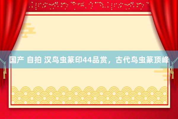 国产 自拍 汉鸟虫篆印44品赏,古代鸟虫篆顶峰