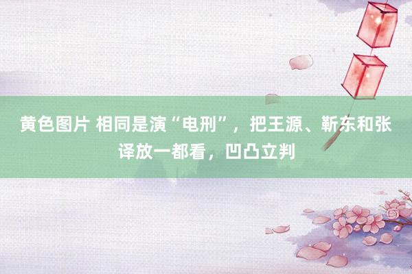 黄色图片 相同是演“电刑”，把王源、靳东和张译放一都看，凹凸立判