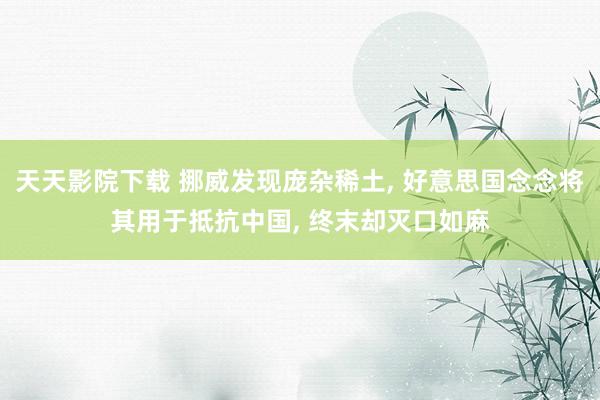 天天影院下载 挪威发现庞杂稀土, 好意思国念念将其用于抵抗中国, 终末却灭口如麻