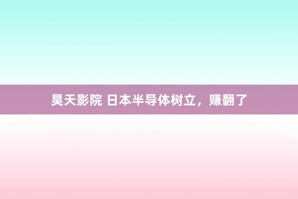 昊天影院 日本半导体树立，赚翻了