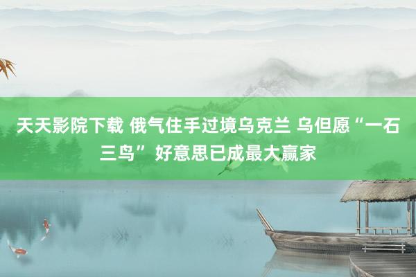 天天影院下载 俄气住手过境乌克兰 乌但愿“一石三鸟” 好意思已成最大赢家