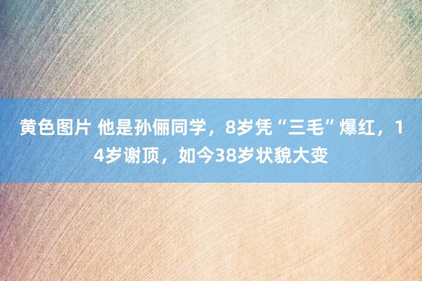 黄色图片 他是孙俪同学，8岁凭“三毛”爆红，14岁谢顶，如今38岁状貌大变