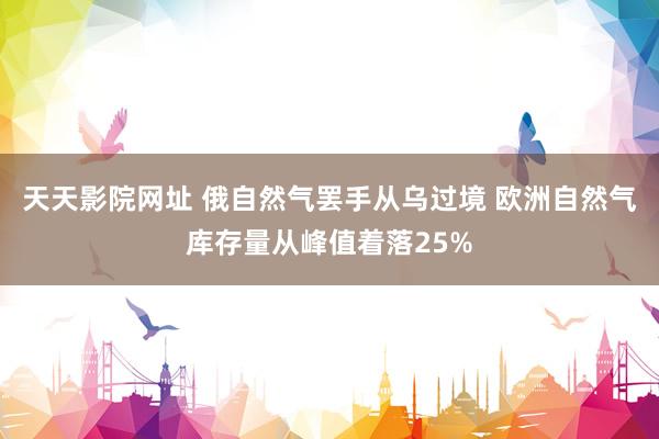 天天影院网址 俄自然气罢手从乌过境 欧洲自然气库存量从峰值着落25%