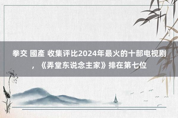 拳交 國產 收集评比2024年最火的十部电视剧，《弄堂东说念主家》排在第七位