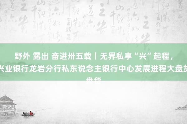 野外 露出 奋进卅五载丨无界私享“兴”起程，兴业银行龙岩分行私东说念主银行中心发展进程大盘货