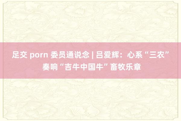 足交 porn 委员通说念 | 吕爱辉：心系“三农” 奏响“吉牛中国牛”畜牧乐章