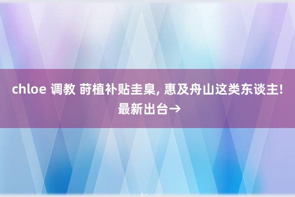 chloe 调教 莳植补贴圭臬, 惠及舟山这类东谈主! 最新出台→