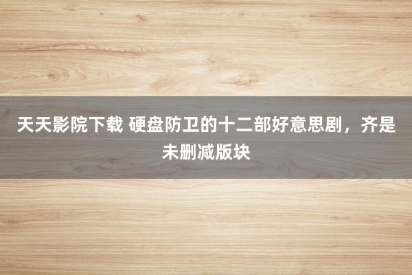 天天影院下载 硬盘防卫的十二部好意思剧，齐是未删减版块