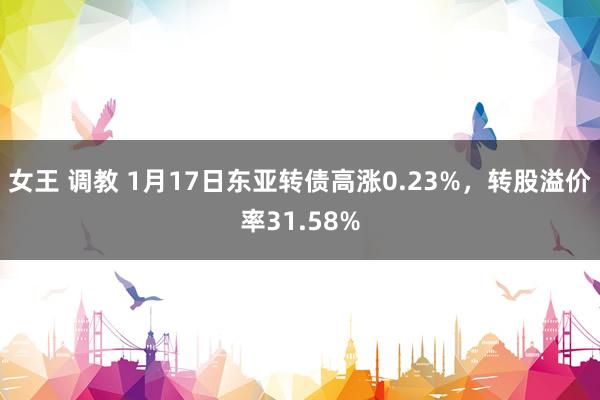 女王 调教 1月17日东亚转债高涨0.23%，转股溢价率31.58%