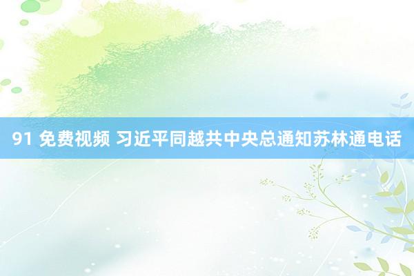 91 免费视频 习近平同越共中央总通知苏林通电话