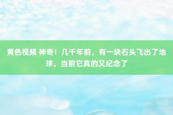黄色视频 神奇！几千年前，有一块石头飞出了地球，当前它真的又纪念了