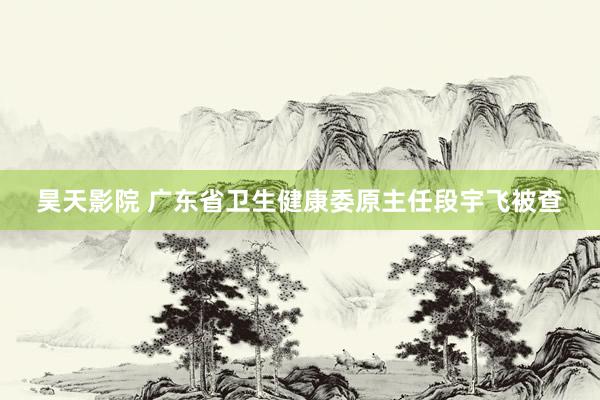 昊天影院 广东省卫生健康委原主任段宇飞被查