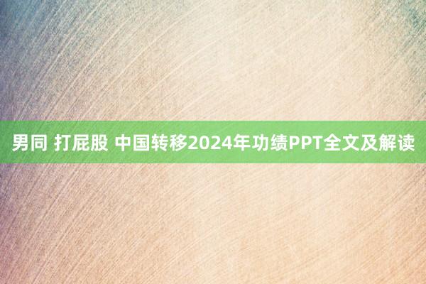 男同 打屁股 中国转移2024年功绩PPT全文及解读