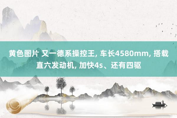 黄色图片 又一德系操控王, 车长4580mm, 搭载直六发动机, 加快4s、还有四驱