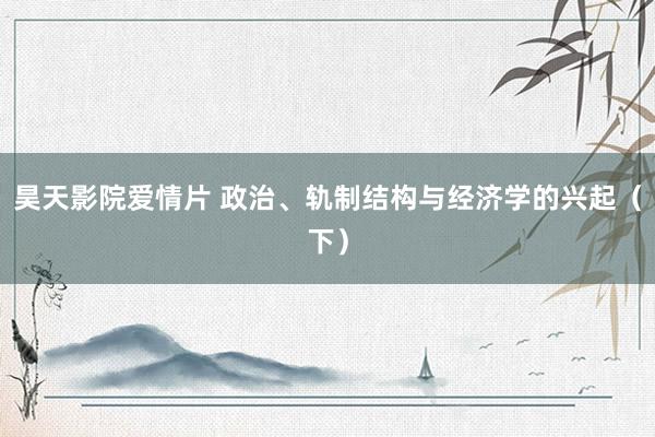 昊天影院爱情片 政治、轨制结构与经济学的兴起（下）
