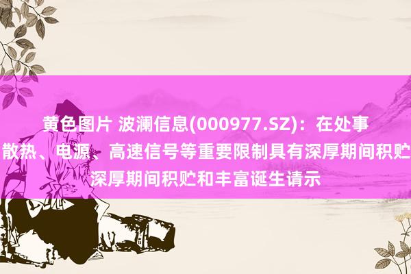 黄色图片 波澜信息(000977.SZ)：在处事器的系统架构、散热、电源、高速信号等重要限制具有深厚