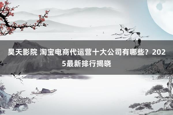 昊天影院 淘宝电商代运营十大公司有哪些？2025最新排行揭晓