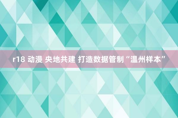 r18 动漫 央地共建 打造数据管制“温州样本”