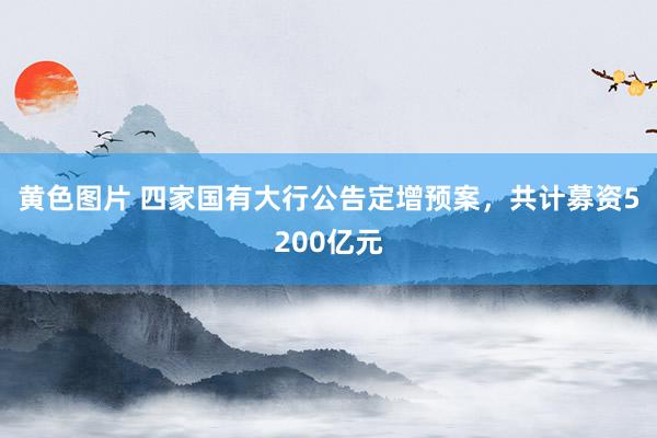 黄色图片 四家国有大行公告定增预案，共计募资5200亿元