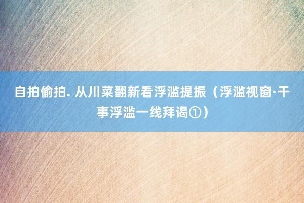 自拍偷拍. 从川菜翻新看浮滥提振（浮滥视窗·干事浮滥一线拜谒①）