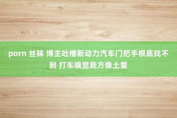 porn 丝袜 博主吐槽新动力汽车门把手根底找不到 打车嗅觉我方像土鳖