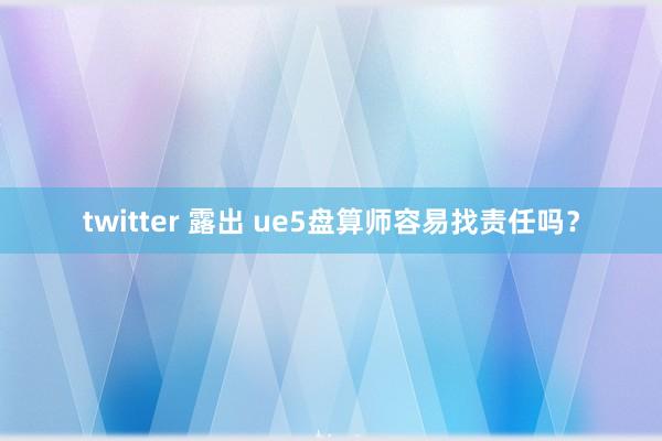 twitter 露出 ue5盘算师容易找责任吗？