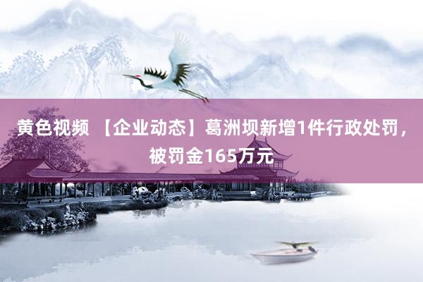 黄色视频 【企业动态】葛洲坝新增1件行政处罚，被罚金165万元