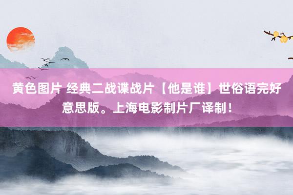 黄色图片 经典二战谍战片【他是谁】世俗语完好意思版。上海电影制片厂译制！