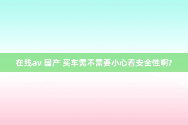 在线av 国产 买车需不需要小心看安全性啊?