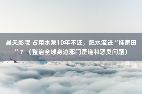 昊天影院 占用水泵10年不还，肥水流进“谁家田”？（整治全球身边邪门歪道和恶臭问题）