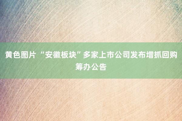 黄色图片 “安徽板块”多家上市公司发布增抓回购筹办公告