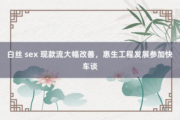 白丝 sex 现款流大幅改善，惠生工程发展参加快车谈