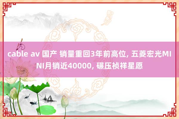 cable av 国产 销量重回3年前高位, 五菱宏光MINI月销近40000, 碾压祯祥星愿