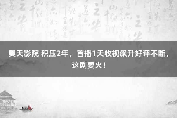 昊天影院 积压2年，首播1天收视飙升好评不断，这剧要火！