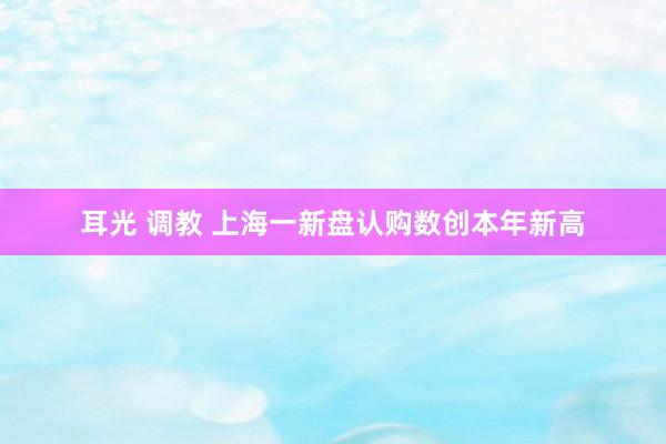 耳光 调教 上海一新盘认购数创本年新高
