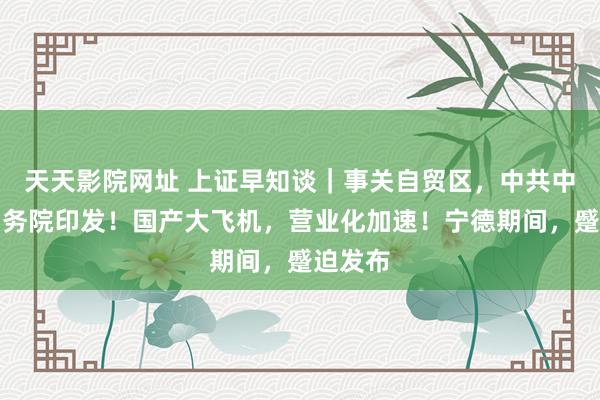 天天影院网址 上证早知谈｜事关自贸区，中共中央、国务院印发！国产大飞机，营业化加速！宁德期间，蹙迫发