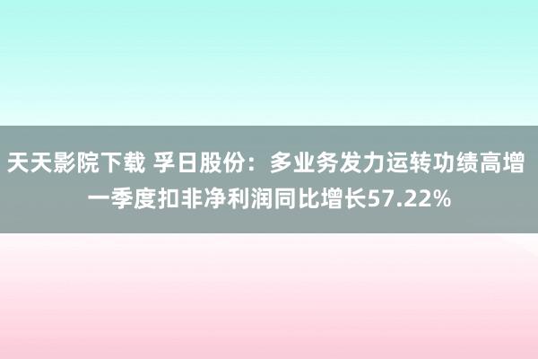 天天影院下载 孚日股份：多业务发力运转功绩高增 一季度扣非净利润同比增长57.22%