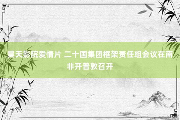 昊天影院爱情片 二十国集团框架责任组会议在南非开普敦召开