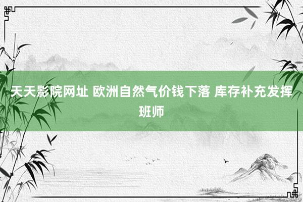 天天影院网址 欧洲自然气价钱下落 库存补充发挥班师