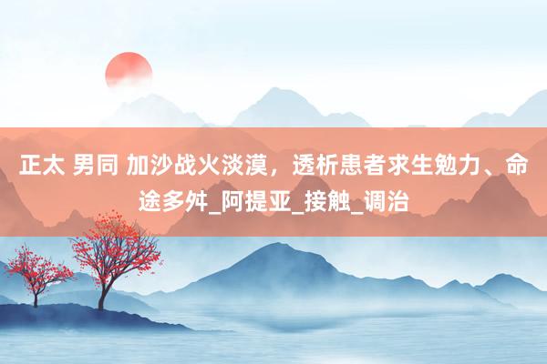 正太 男同 加沙战火淡漠，透析患者求生勉力、命途多舛_阿提亚_接触_调治