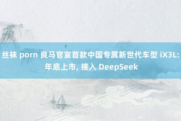丝袜 porn 良马官宣首款中国专属新世代车型 iX3L: 年底上市, 接入 DeepSeek