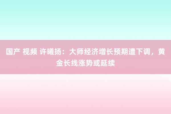 国产 视频 许曦扬：大师经济增长预期遭下调，黄金长线涨势或延续