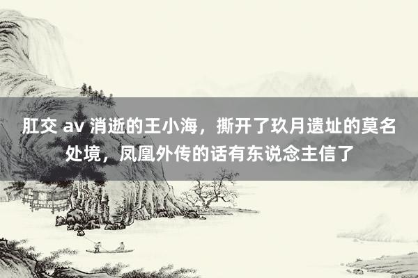 肛交 av 消逝的王小海，撕开了玖月遗址的莫名处境，凤凰外传的话有东说念主信了